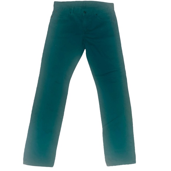 SEVEN 7 FOR ALL MANKIND MENS STANDARD Pant 31”inseam Green STRAIGHT LEG cotton - Picture 5 of 8